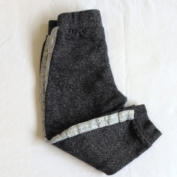 DKNY heather gray joggers sweatpants with silver track stripes 2T toddler girls - Picture 1 of 6